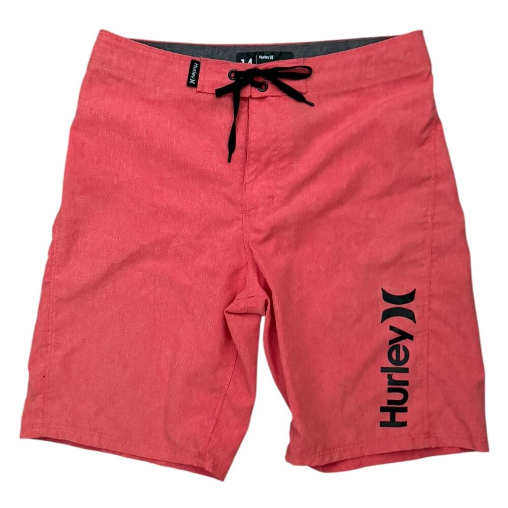 Hurley Boys Red Swim Board Surf Shorts Shorts EUC Size 14